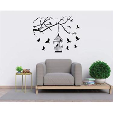 Imagem de Adesivo de parede Arvore e pássaros 65cm x50cm