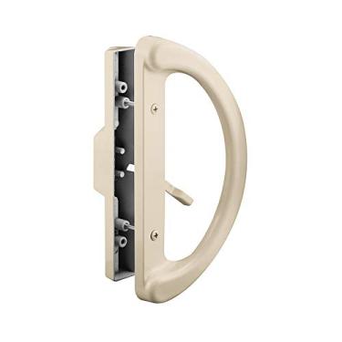 Imagem de Conjunto de maçanetas de vidro deslizante, orifício central de 8,9 cm, diecast, cor bronzeada, acabamento pintado, estilo de encaixe