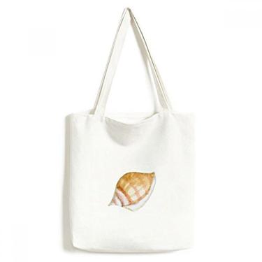 Imagem de Bolsa de lona colorida com ilustração de caracol marinha bolsa de compras casual bolsa de mão