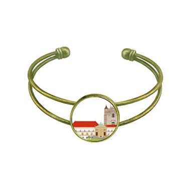 Imagem de Bracelete de construção de marco nacional de Coimbra de Portugal retrô com punho aberto