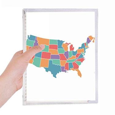 Imagem de Caderno padrão dos estados dos Estados Unidos com folhas soltas e diário recarregável