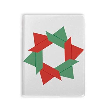 Imagem de Caderno abstrato de flores de Natal com estampa de origami, capa macia para diário