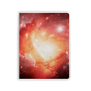 Imagem de Caderno de capa macia com estampa de nebulosa rosa galáxia