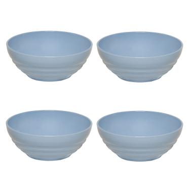 Imagem de Conjunto Bowl Oriental Redondo 1,2L Azul com 4 Peças em Polipropileno Linha Tendências VEM