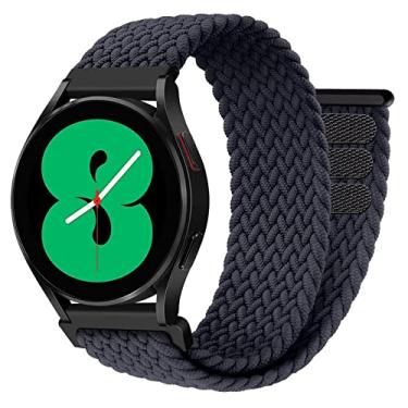 Imagem de Pulseira trançada para Samsung Galaxy Watch 7 6 5 4 de 40 mm e 44 mm/Galaxy 6 Classic de 43 mm e 47 mm/4 Classic de 42 mm e 46 mm/5 Pro de 45 mm/Active 2, pulseira esportiva de nylon macio de 20 mm