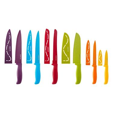 Imagem de Conjunto de facas de talheres de resina antiaderente Farberware, 12 peças, multicolorido