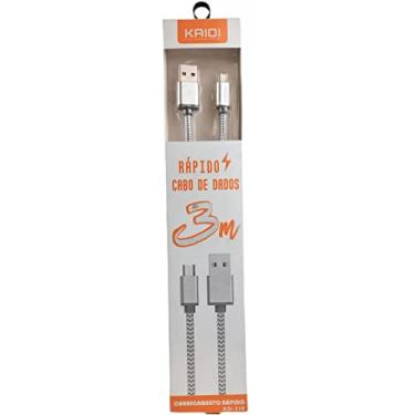 Imagem de Cabo Carregador Micro Usb v8 Kaidi Kd-310 Carregamento Rápido 3 Metros!