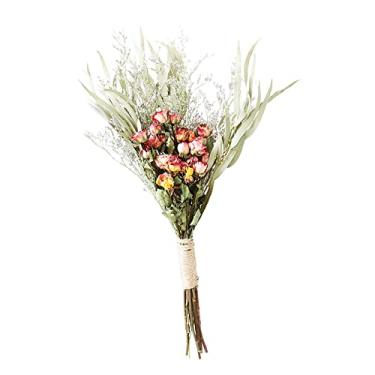 Imagem de Fenteer Buquê Romântico de Flores Secas para Decoração DIY Vaso para Festa mento Adereços Fotográficos, Rosa, Tamanho real