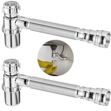 Imagem de Sifão Sanfonado Com Copo 49cm Cromado | Astra | Kit C/ 2 Un