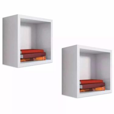 Imagem de Kit 02un Nicho Decorativo Quadrado 31x31x15 Branco