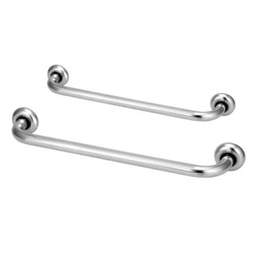 Imagem de Kit 2 Barras De Apoio Para Banheiro De 30+40cm Idosos E Pne Cor: Prateado