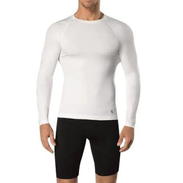 Imagem de Camiseta Lupo Masculina Termica Run Maga Longa Branco