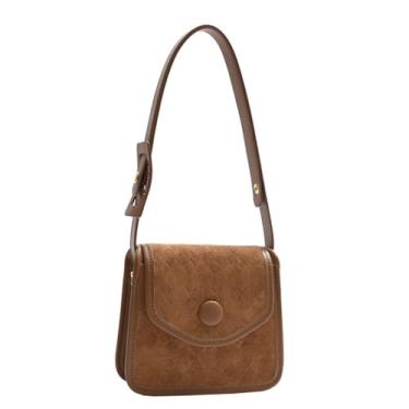 Imagem de Bolsa pequena tipo carteira bolsa de mão para axilas vintage PU bolsa de ombro para mulheres, Marrom