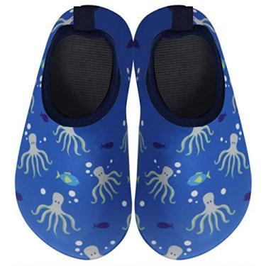 Imagem de BomKinta Meias aquáticas infantis para meninos e meninas, secagem rápida, antiderrapante, para praia, piscina, Polvo, 0-6 meses