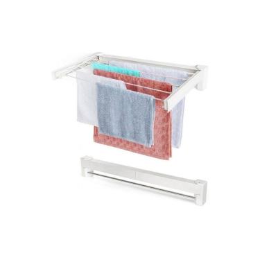 Imagem de Varal Mágico Retrátil Dobrável De Parede 70Cm 5 Varetas G