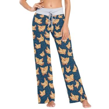 Imagem de KLL Porcos voadores em um céu azul escuro calças de pijama para mulheres calças de pijama femininas para férias de primavera PP, Porcos voadores em um céu azul escuro, X-Large