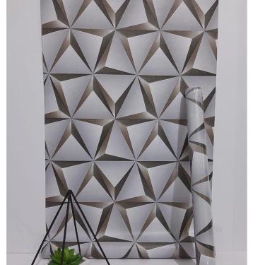 Imagem de Papel de Parede Geométrico Estilo Placas 3D, Adesivo Lavável  Quarto Sala Hall Escritório