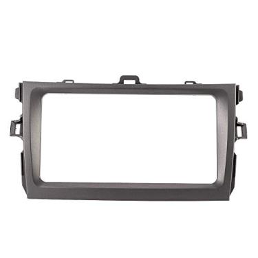 Imagem de Guarnição da tampa da moldura do painel de navegação, 2Din 7 pol. Moldura de fáscias de navegação para carro DVD Guarnição do painel de rádio se encaixa para consoles centrais automotivos Corolla 08-1