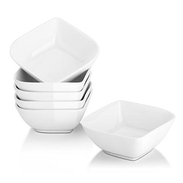 Imagem de DOWAN Ramekins 236 ml seguro para forno, creme brulee ramekin, tigelas de sobremesa semi-quadradas, tigelas de servir pequenas, pratos de suflê de molho de porcelana, copos de creme, conjunto com 6