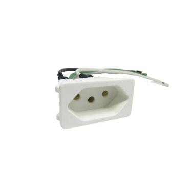 Imagem de Tomada Tripolar 10A C/Cabo Poço Interno TPA2-3 Branco Cod.14426 - Margirius Margirius