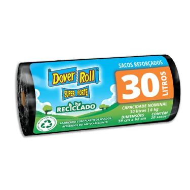 Imagem de Dover-Roll Super Forte Reciclado 30L Preto, Rolo com 20 Sacos para Lixo