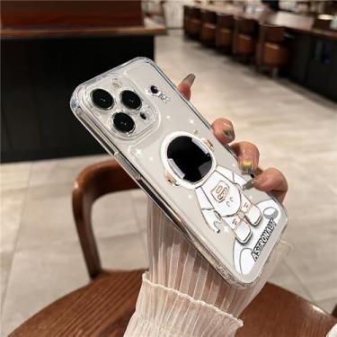 Imagem de Capa de telefone transparente à prova de choque de astronauta adequada para iPhone 15 14 13 12 11 Pro Max X XR XS 6 6s 7 8 Plus capa rígida, CDQ1228 Branco, para iPhone 12