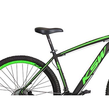 Imagem de Bicicleta Aro 29 KSW XLT em Aluminio 6061 com Freio a Disco, Garfo de Suspensão 80mm de cursor com 21 Marchas Relação 3x7,19,Preto Laranja