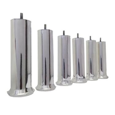 Imagem de Kit 12 Pes Metalizado para Cama Queen Reforçado 13cm Altura