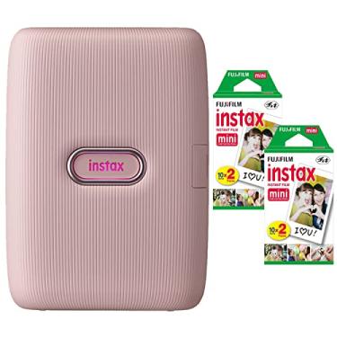 Imagem de Pacote de impressora para smartphone Fujifilm Instax Mini Link 2 Rosa-claro (Soft Pink) com pacote de filme Fuji Instax Mini (40 folhas)
