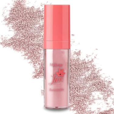 Imagem de Iluminador Pó Solto Aplicador Make Brilho Rosto Corpo Cabelo Cor: Rosa