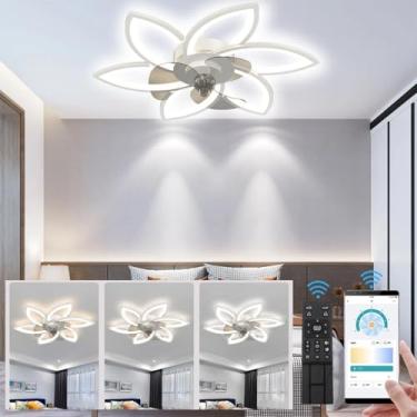 Imagem de 30'' Ventilador de Teto Inverter Controle Remoto,Ventilador Lustre WiFi Ventilador de Teto Embutido -Bivolt (36W)