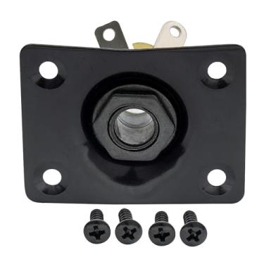 Imagem de Musiclily 6,35mm Guitarra Retangular Jack Socket Plate para Guitarra Les Paul Tele, Preto