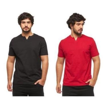 Imagem de Kit 02 Camisetas Basica Gola Portuguesa Blusa Manga Curta C3-Masculino