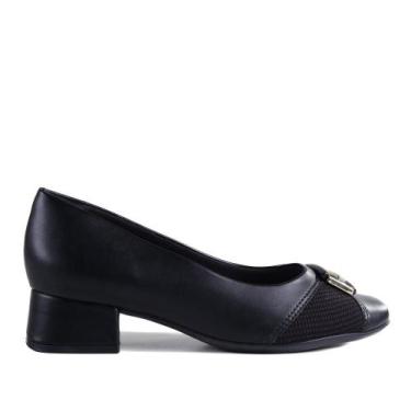 Imagem de Sapato Comfortflex Feminino 2495303 Preto/Ouro