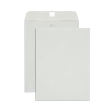 Imagem de Envelopes Blue Summit com fecho, 23 x 30 cm, papel kraft cinza grosso de 12,7 kg, fecho com selo gomado, 100 envelopes