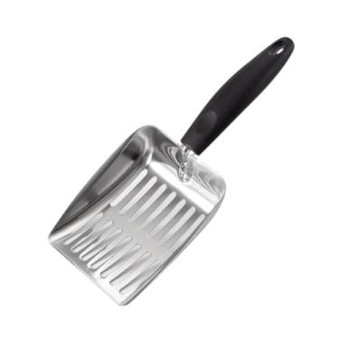 Imagem de Generic Cat Litter Pet Cleaning Scoop Long Handle Cleaner Tool Cat Sand Scoop Kitty Metal para coelhos filhotes, Preto