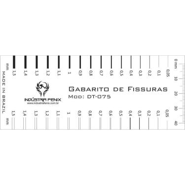 Imagem de Fissurômetro Gabarito Régua Fissuras Fiss01 Pvc Transp Fenix