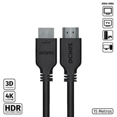Imagem de Cabo Hdmi 2.0 4k 30awg Puro Cobre 15 Metros - Phm20-15 - PCYES