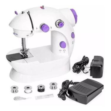 Imagem de Mini Máquina De Costura Portátil Com Pedal - Gama Loja, 110V
