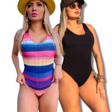 Imagem de Kit 2 biquini maio feminino praia moda preto body maio gold - Dioper S