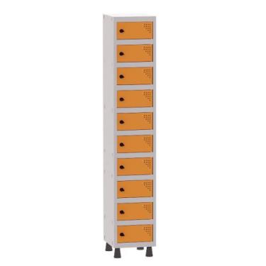 Imagem de Armário Porta Objetos de Aço 1 Vão 10 Portas Pitão Pandin 1,90 m Cinza