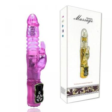 Imagem de Vibrador Rotativo Vai E Vem 20 Vibrações Stretch Massage Vipmix, Rosa