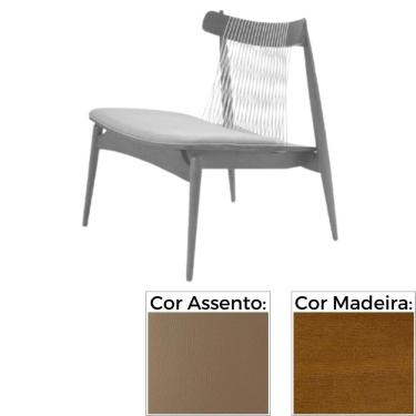 Imagem de Poltrona MH-3782 Herval Madeira Amêndoa Assento Estofado Marrom A