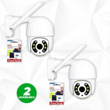 Imagem de Kit 2 Câmeras De Segurança Ip Wifi A Prova D'água Com Cartão - Smart