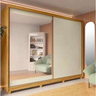Imagem de Guarda Roupa Casal 2,77m 100% MDF Espelho 2 Portas 7 Gavetas Apolo Nat