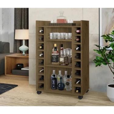Imagem de Aparador Bar com Adega 16 Nichos Belgica Ferrara Amadeirado - Rede Móv