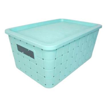 Imagem de Caixas Organizadoras Rattan 7litros Varias Cores - Plasnorthon, Azul-c