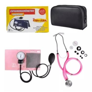 Imagem de Kit Estetoscopio Duplo + Aparelho De Medir Pressão Esfigmomanometro - 