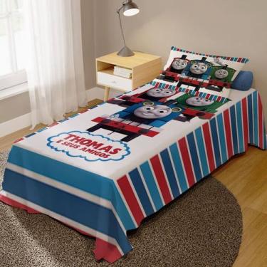 Imagem de  Jogo De Lençol + Fronha Quarto Infantil Thomas e seus amigos - Impakt