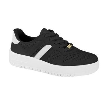 Imagem de Tenis vizzano pelica perfuros, 35, Preto, Branco